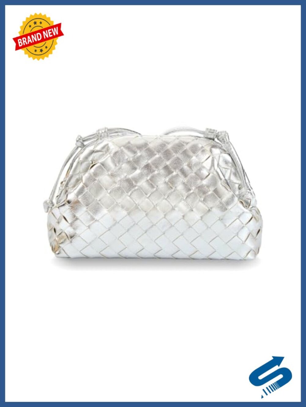 Huralona Vegan Leather Woven Pleated Evening Clutch Handbag Dumpling Bag
